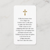 Loving Memory Photoブックマーク祈りの言葉カード 名刺 (裏面)