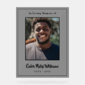 Loving Memory Photoモダンの黒いスクリプトの名前 アクリルサイン (正面)