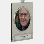 Loving Memory Photo シルバープレートバナーオーナメント (右)