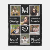 Loving Memory Photo Collageパーソナライズされたで フリースブランケット (正面)