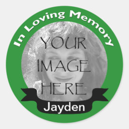 Loving Memory Photo Greenスタンプ ラウンドシール