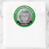 Loving Memory Photo Greenスタンプ ラウンドシール (バッグ)