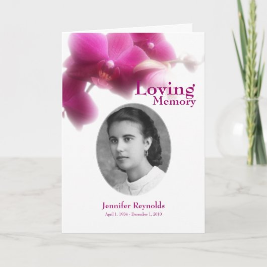 Loving Memory Photo Keepsake Cardのフローラ 案内状 (正面)