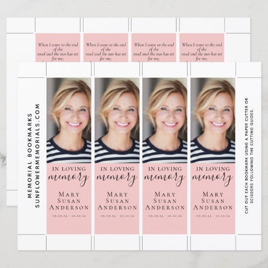 Loving Memory Photo Memorialブックマーク (正面/裏面)