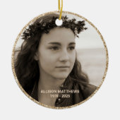 Loving Memory Photo Wings Memorial セラミックオーナメント (正面)