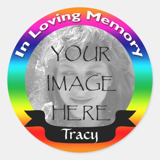 Loving Memory Rainbow Photo Stickers ラウンドシール (正面)