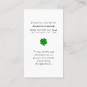 Loving Memory Remembrance Card 名刺 (裏面)