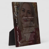 Loving Memory Scriptの写真エレガントと引用文/詩 フォトプラーク (側面)