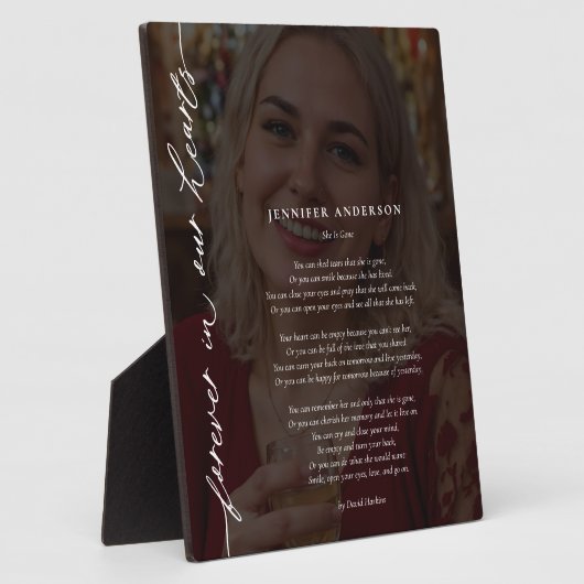 Loving Memory Scriptの写真エレガントと引用文/詩 フォトプラーク (側面)