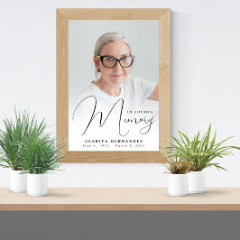 Loving Memory Script写真エレガント葬儀 ポスター