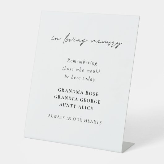Loving Memory Script エレガント Names結婚 台座サイン (正面)