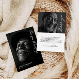 Loving Memory Script モダン 2-Photo葬儀 サンキューカード