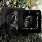 Loving Memory Script モダン Name & 2の写真 セラミックオーナメント