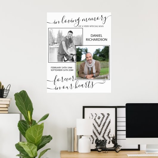 Loving Memory Script 2 Photo葬式 ポスター (ホームオフィス)