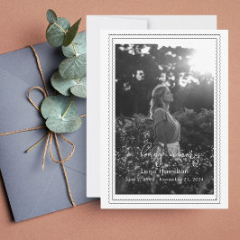 Loving Memory Script Framed Photo葬式プログラム 招待状