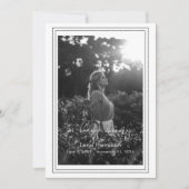 Loving Memory Script Framed Photo葬式プログラム 招待状 (正面)