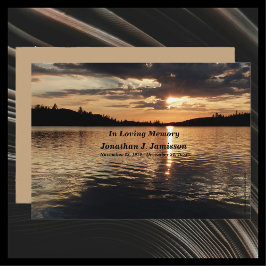 Loving Memory Service招待状夕日Lake 招待状