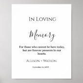 Loving memory signのミニマル結婚リストは永遠 ポスター (正面)