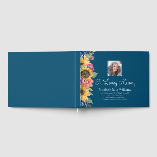 Loving Memory Sunflower & Blue ゲストブック (全面)