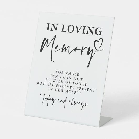 Loving Memory White モダン Memorial結婚. 台座サイン (正面)