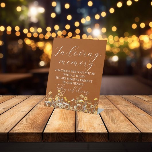 Loving Memory Wilflowers Memorial 結婚 Sign's 台座サイン
