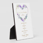 Loving Memory'sの紫のフローラ結婚ハート フォトプラーク (側面)