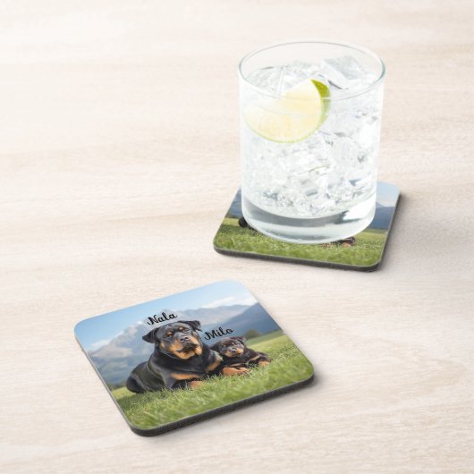 Loving Mother and Son Personalized Coaster Set コースター (右側)