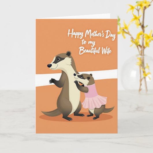 Loving Mustelids Mothers Day Card カード (黄色い花)