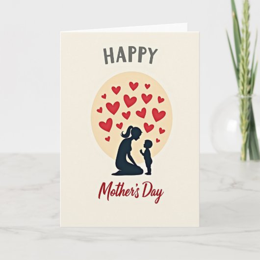 Loving Silhouette Mothers Day Card カード (正面)