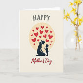 Loving Silhouette Mothers Day Card カード (黄色い花)