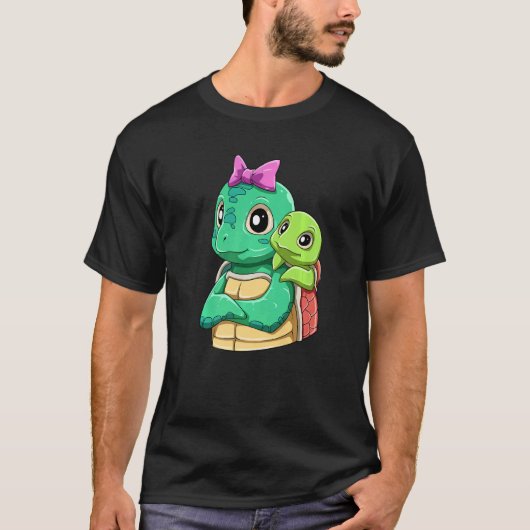 Loving Turtle with Turtle Kid for a Turtles Mommy Tシャツ (正面)