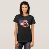Loving USA & Maryland State Flag Heart Proud Ameri Tシャツ (正面フル)