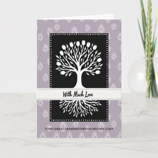 Loving White Tree Mothers Day Card カード (正面)