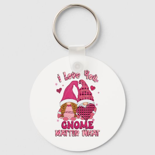 Loving You Gnome What Buffalo Plaid Valenti  キーホルダー (正面)