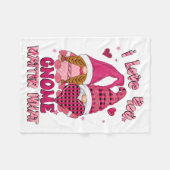 Loving You Gnome What Buffalo Plaid Valenti  フリースブランケット (正面(横))