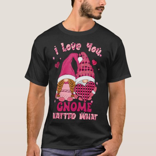 Loving You Gnome What Buffalo Plaid Valenti  Tシャツ (正面)