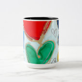 Lovitudeハートインブルーコーヒーマグ ツートーンマグカップ (中央)