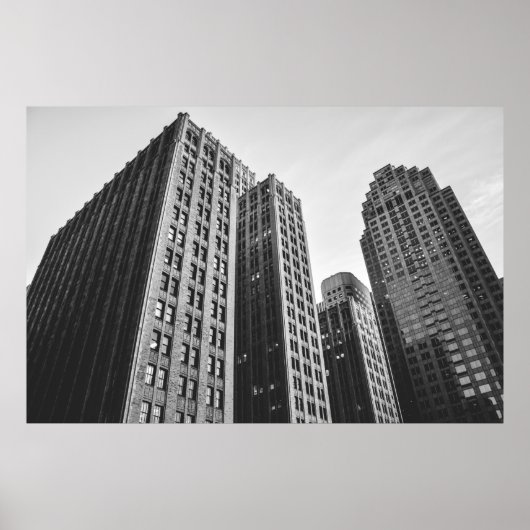 LOW ANGLE GRAYSCALE PHOTOGRAPHY OF HIGH-RISE BUILD ポスター (正面)