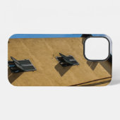 LOW ANGLE PHOTOGRAPHY OF BROWN LOUVER WINDOW iPhoneケース (裏面横)