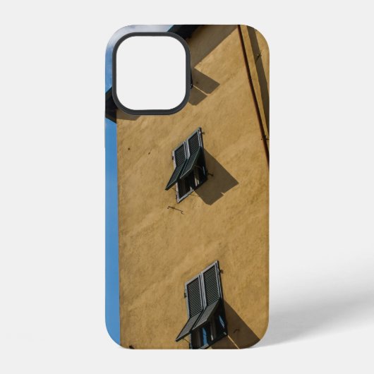 LOW ANGLE PHOTOGRAPHY OF BROWN LOUVER WINDOW iPhoneケース (裏面)