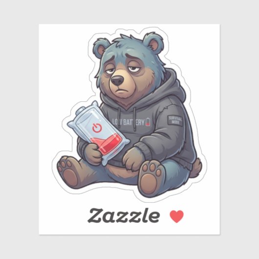 Low Battery Bear シール (シート)