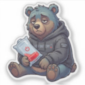 Low Battery Bear シール (正面)