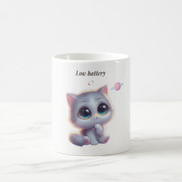 Low Battery Cat Meme Mug コーヒーマグカップ