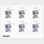 Low Battery Cat Meme Sticker スクエアシール (シート)