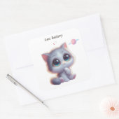 Low Battery Cat Meme Sticker スクエアシール (封筒)
