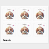 Low Battery Dog Sticker スクエアシール (シート)