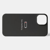 Low Battery Minimal Aesthetic iPhone Case | Dark M iPhoneケース (裏面横)