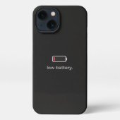 Low Battery Minimal Aesthetic iPhone Case | Dark M iPhoneケース (裏面)