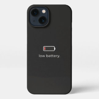 Low Battery Minimal Aesthetic iPhone Case | Dark M 13ケース