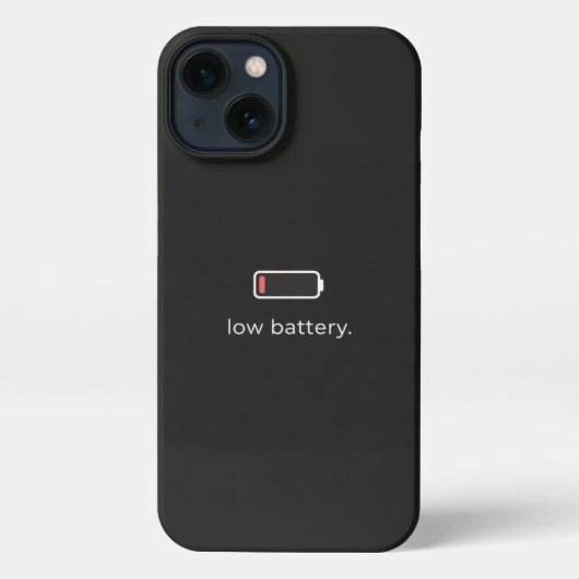 Low Battery Minimal Aesthetic iPhone Case | Dark M iPhoneケース (裏面)